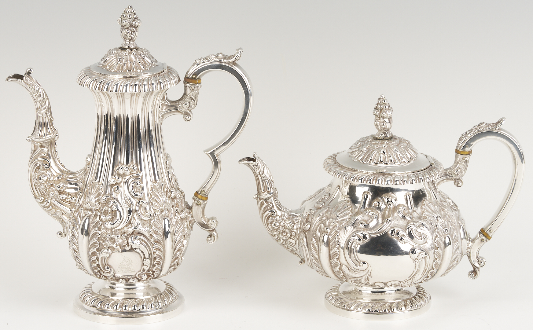 Lot 67: Assembled 4-Pc English Regency Sterling Tea Service