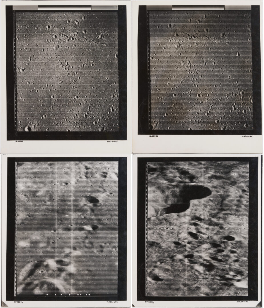Lot 681: Four NASA Moon Survey Photos; 158M, 159M, 162H1, 162H2