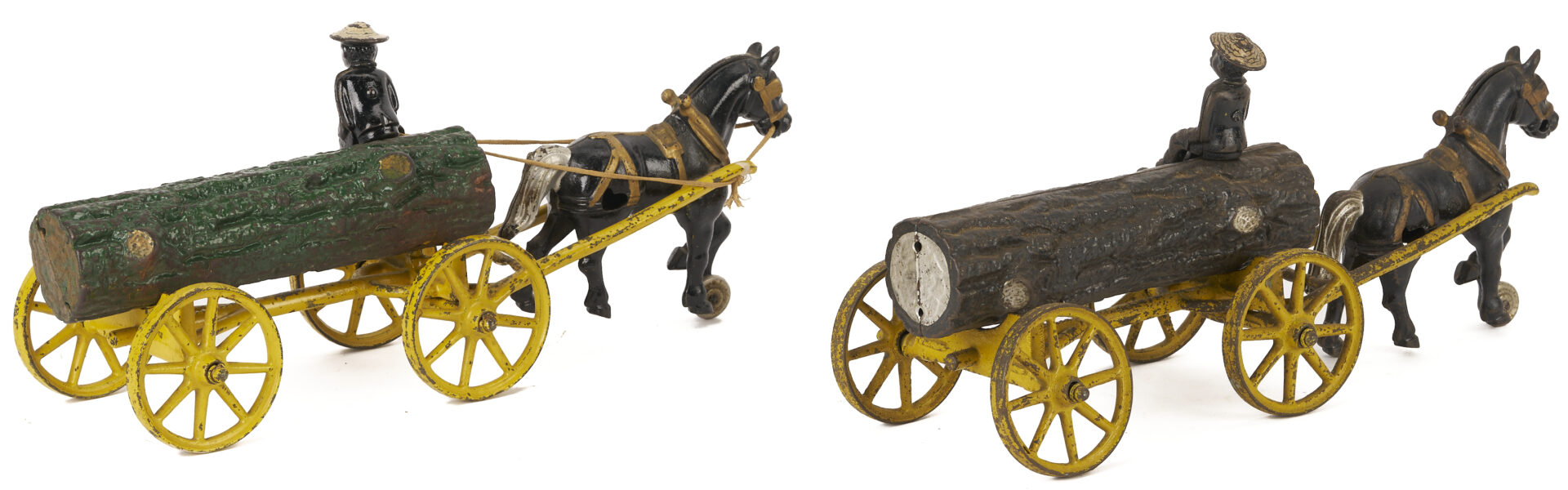 Lot 686: 4 Cast Iron Horse & Rider Toys, Kenton & Hubley