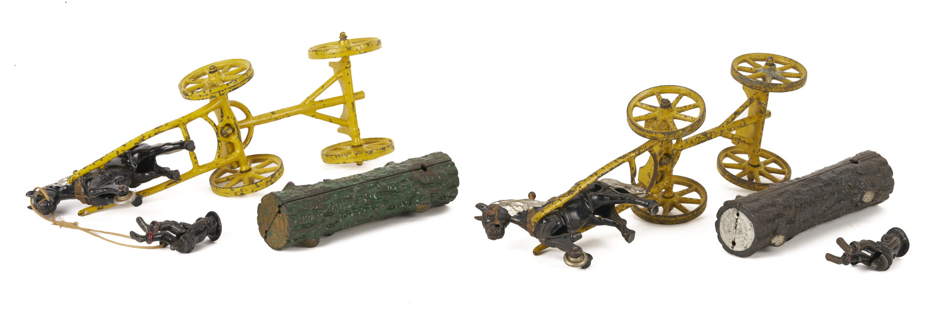 Lot 686: 4 Cast Iron Horse & Rider Toys, Kenton & Hubley