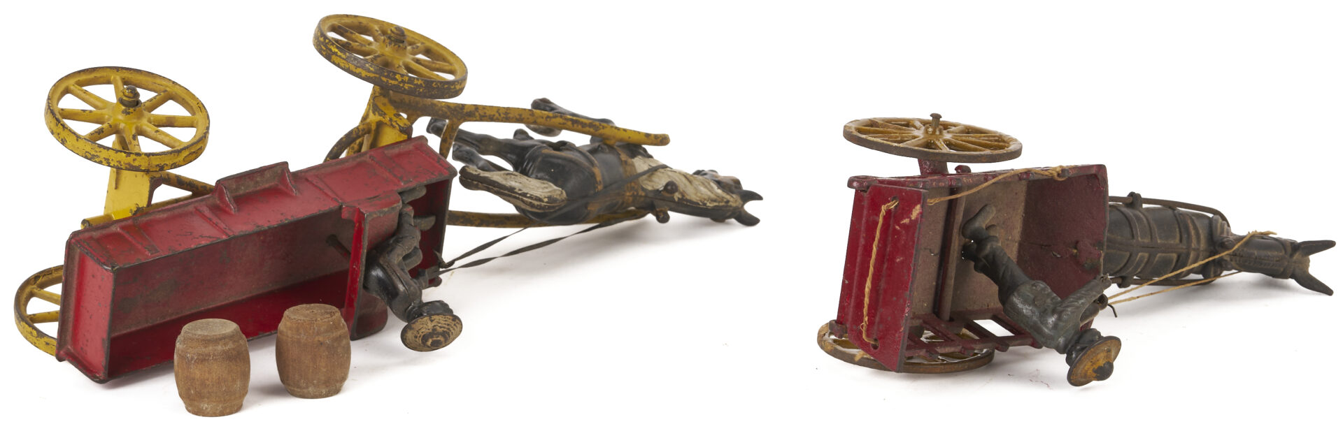 Lot 686: 4 Cast Iron Horse & Rider Toys, Kenton & Hubley