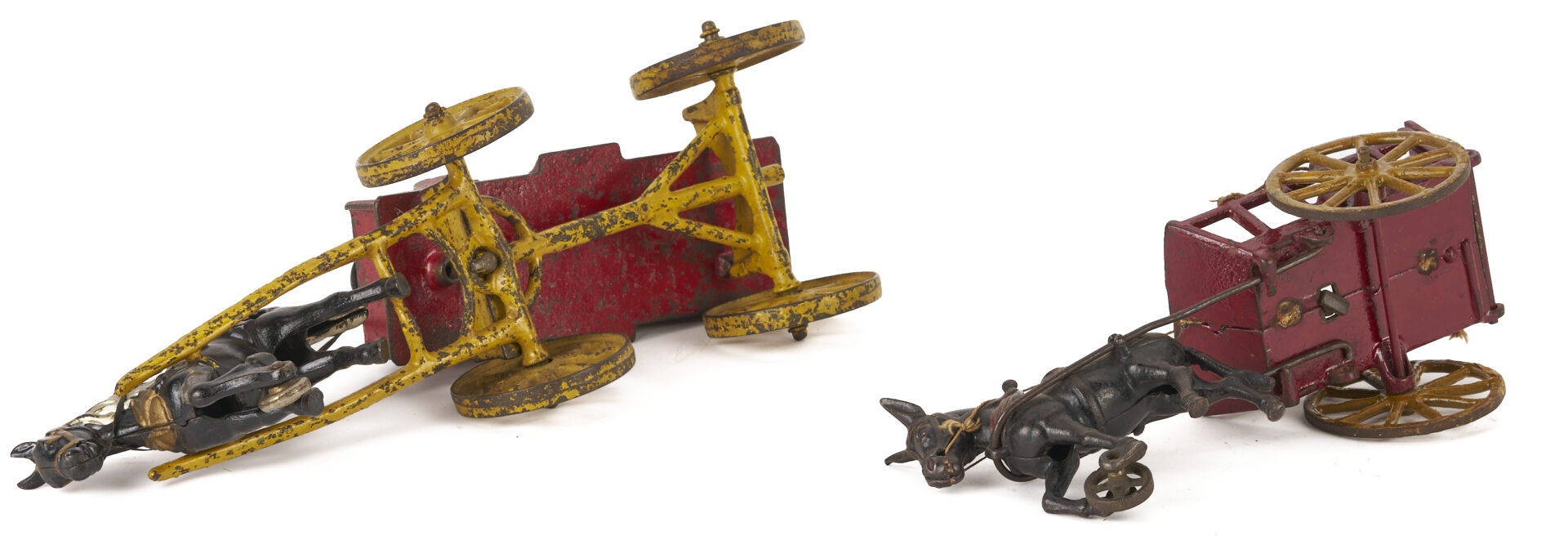 Lot 686: 4 Cast Iron Horse & Rider Toys, Kenton & Hubley