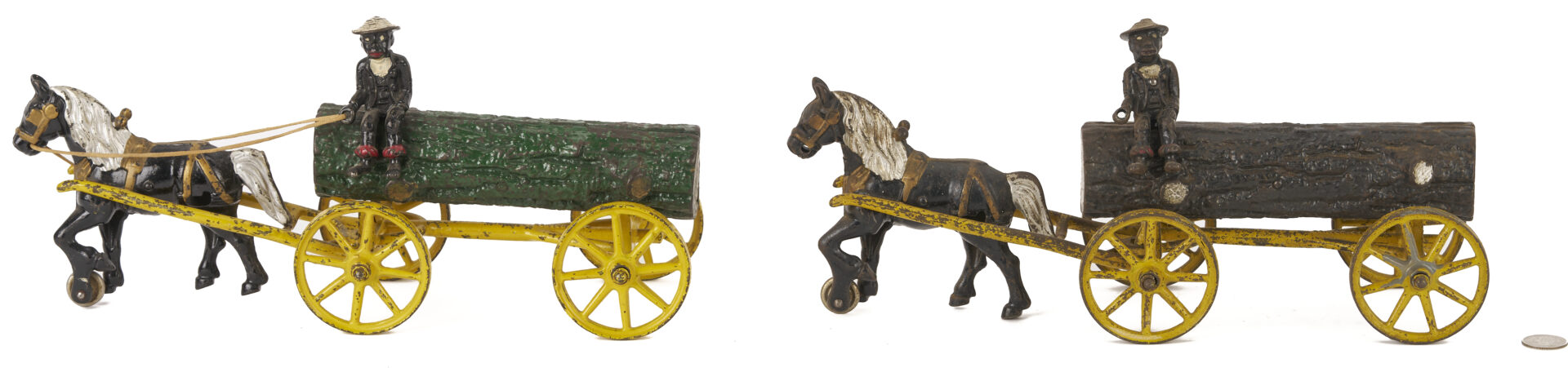 Lot 686: 4 Cast Iron Horse & Rider Toys, Kenton & Hubley