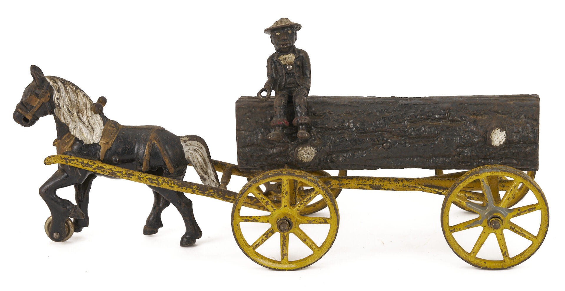 Lot 686: 4 Cast Iron Horse & Rider Toys, Kenton & Hubley