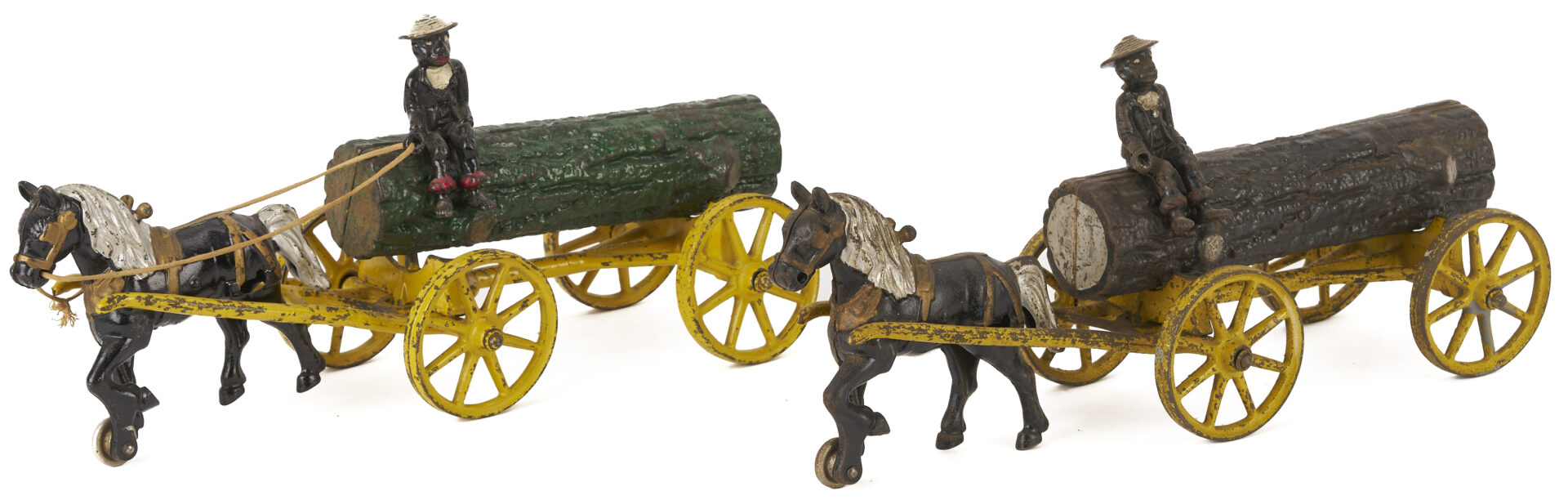 Lot 686: 4 Cast Iron Horse & Rider Toys, Kenton & Hubley
