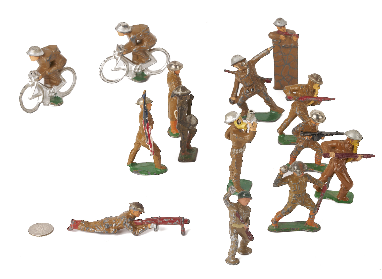 Lot 687: 58 Barclay and Manoil WWI Toy Soldiers and 1 Tent