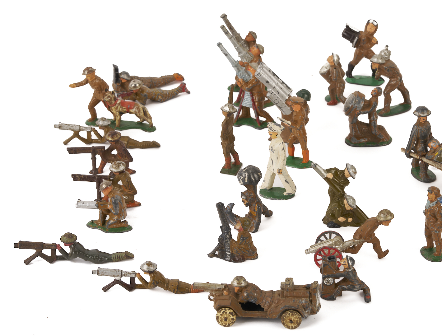 Lot 687: 58 Barclay and Manoil WWI Toy Soldiers and 1 Tent