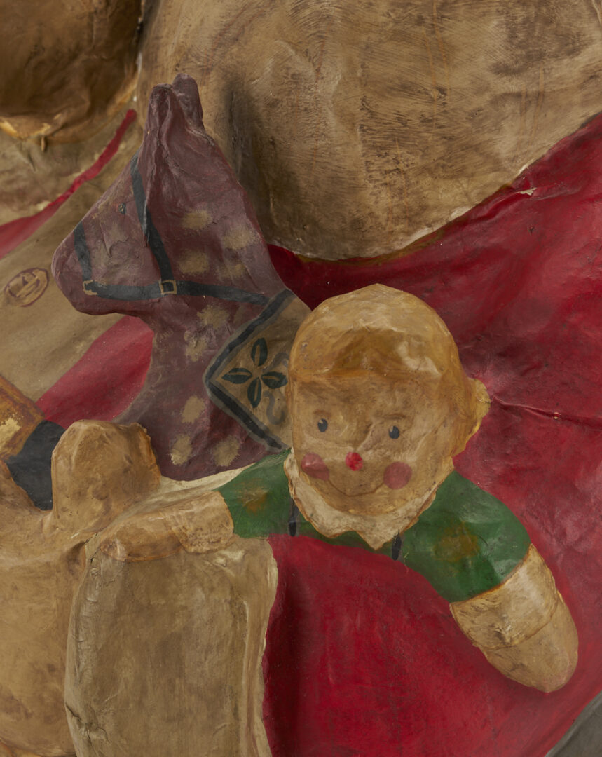Lot 688: Large Papier Mache Santa Claus Roly Poly