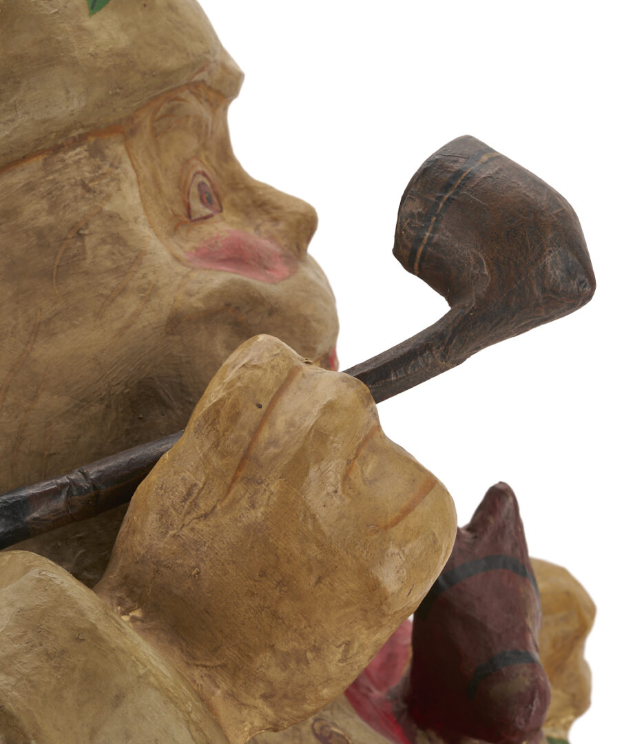 Lot 688: Large Papier Mache Santa Claus Roly Poly