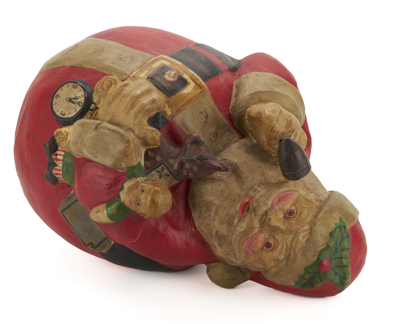 Lot 688: Large Papier Mache Santa Claus Roly Poly