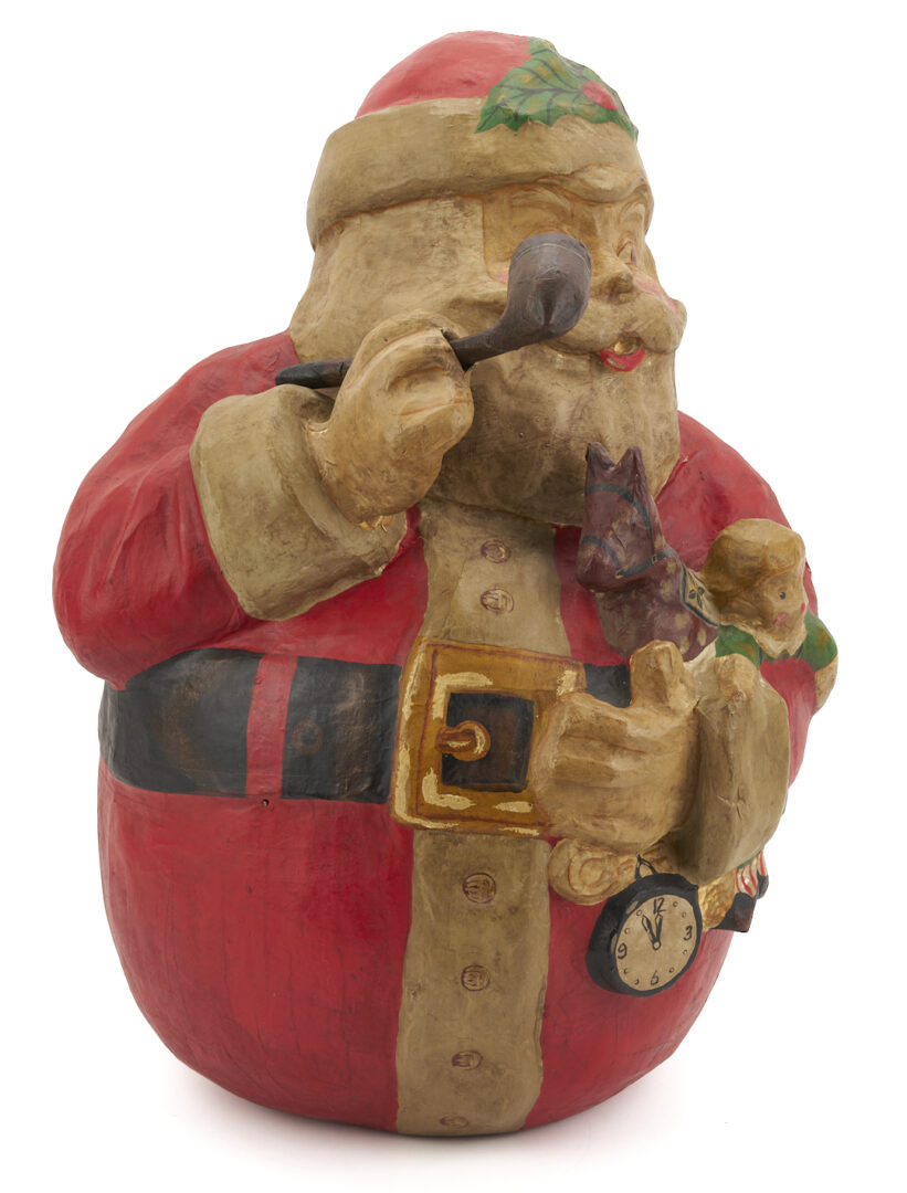 Lot 688: Large Papier Mache Santa Claus Roly Poly