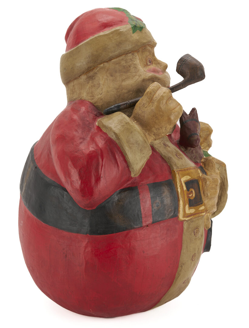 Lot 688: Large Papier Mache Santa Claus Roly Poly