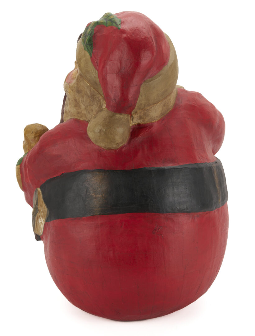 Lot 688: Large Papier Mache Santa Claus Roly Poly
