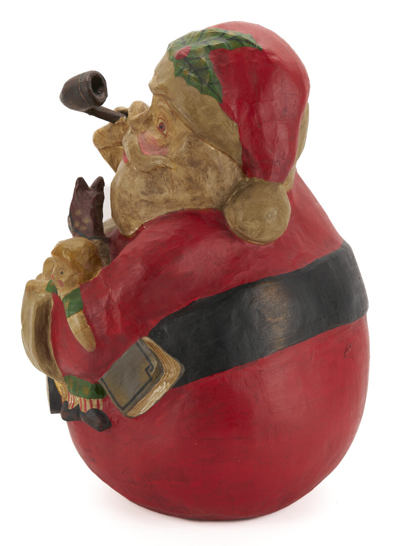 Lot 688: Large Papier Mache Santa Claus Roly Poly