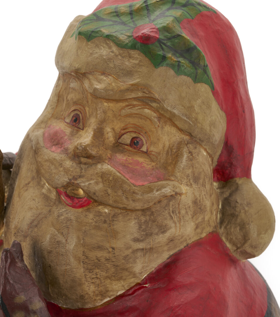 Lot 688: Large Papier Mache Santa Claus Roly Poly