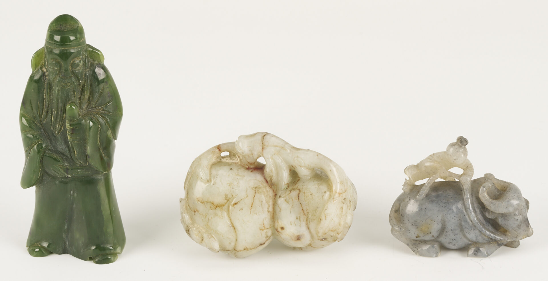 Lot 690: 3 Netsuke Carvings including Jade