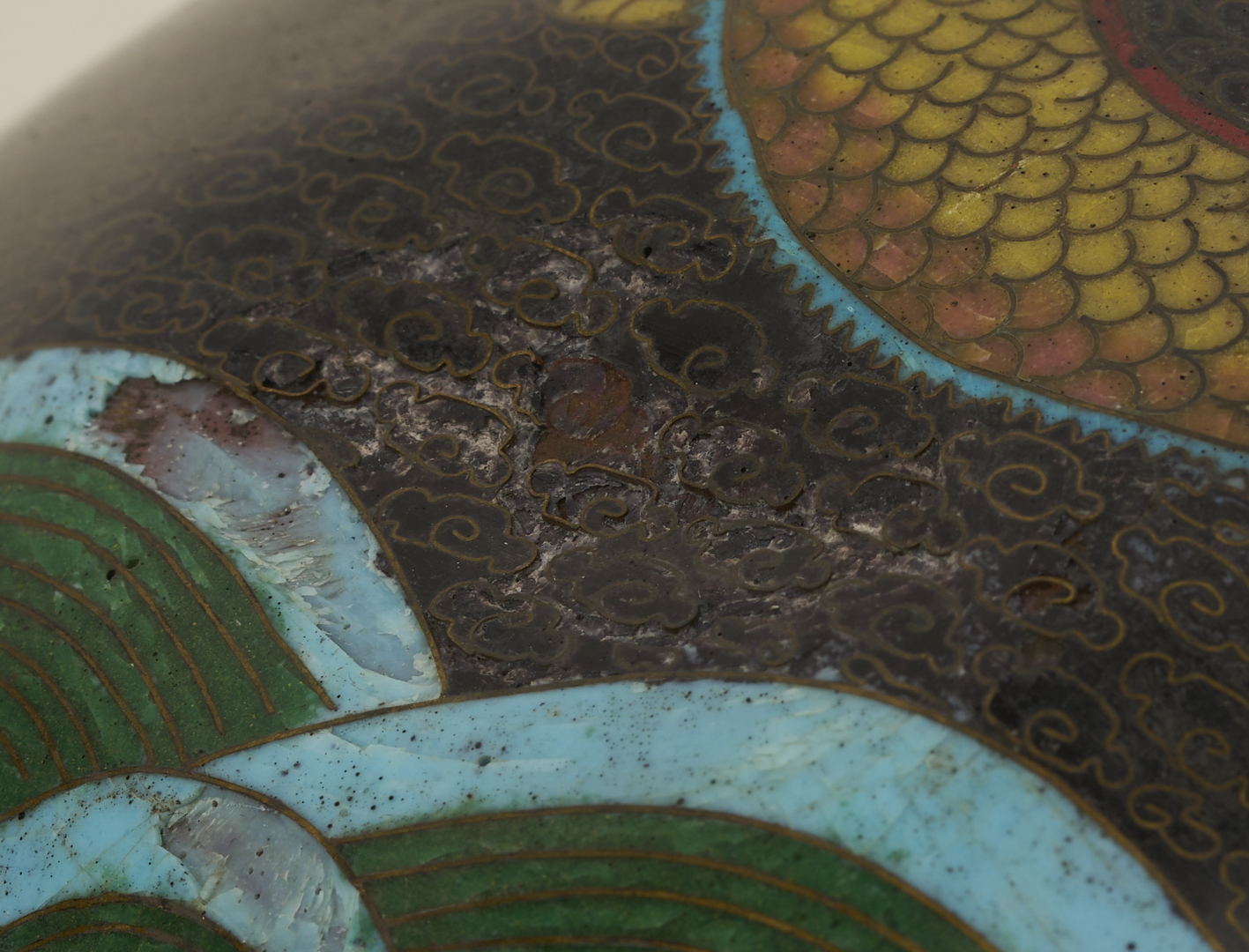 Lot 691: 2 Chinese Cloisonne “Magic Fungi” Vases plus Pair of Jars and 4 Chinese Cloisonne Vases: Garlic Head and Double Gourd form