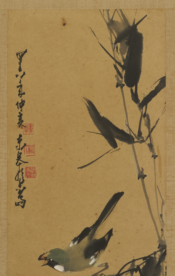 Lot 695: 3 Chinese Bird & Flower Paintings Attrib. Li Manshi