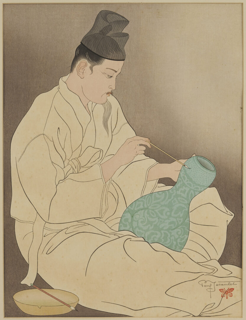 Lot 697: Paul Jacoulet Woodblock Print, The Master Potter