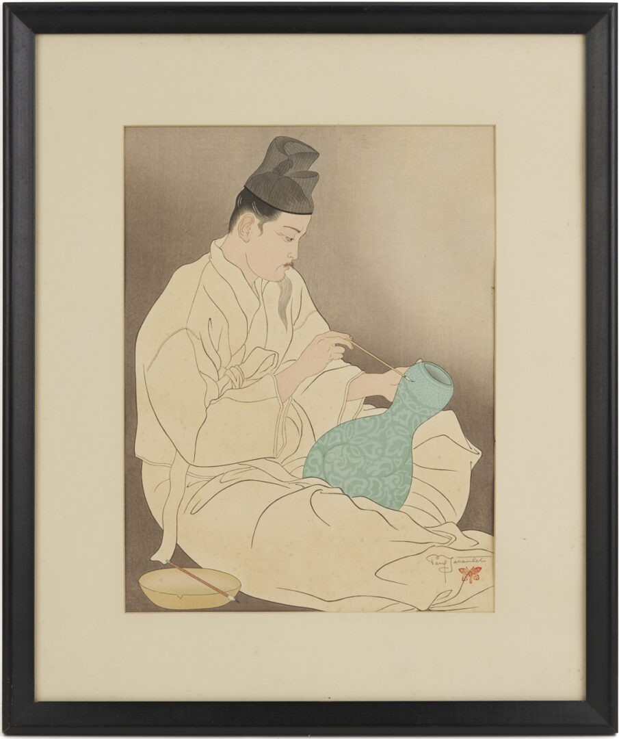 Lot 697: Paul Jacoulet Woodblock Print, The Master Potter