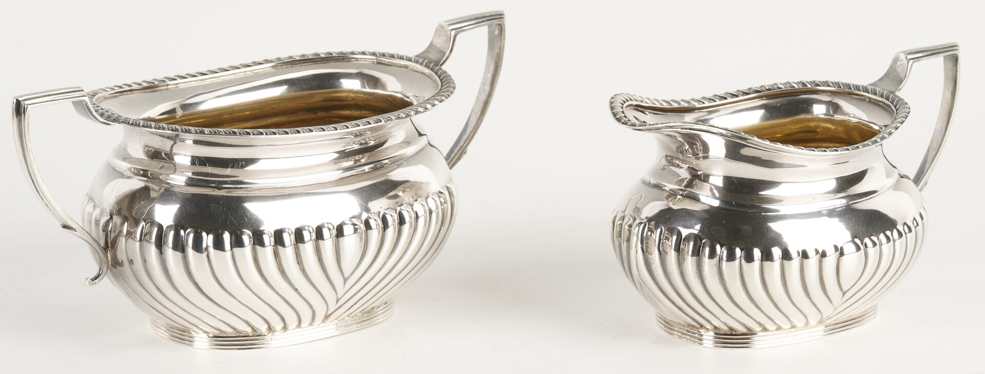 Lot 69: Antique English Sterling Silver 4 pc Tea set with s/p Tray
