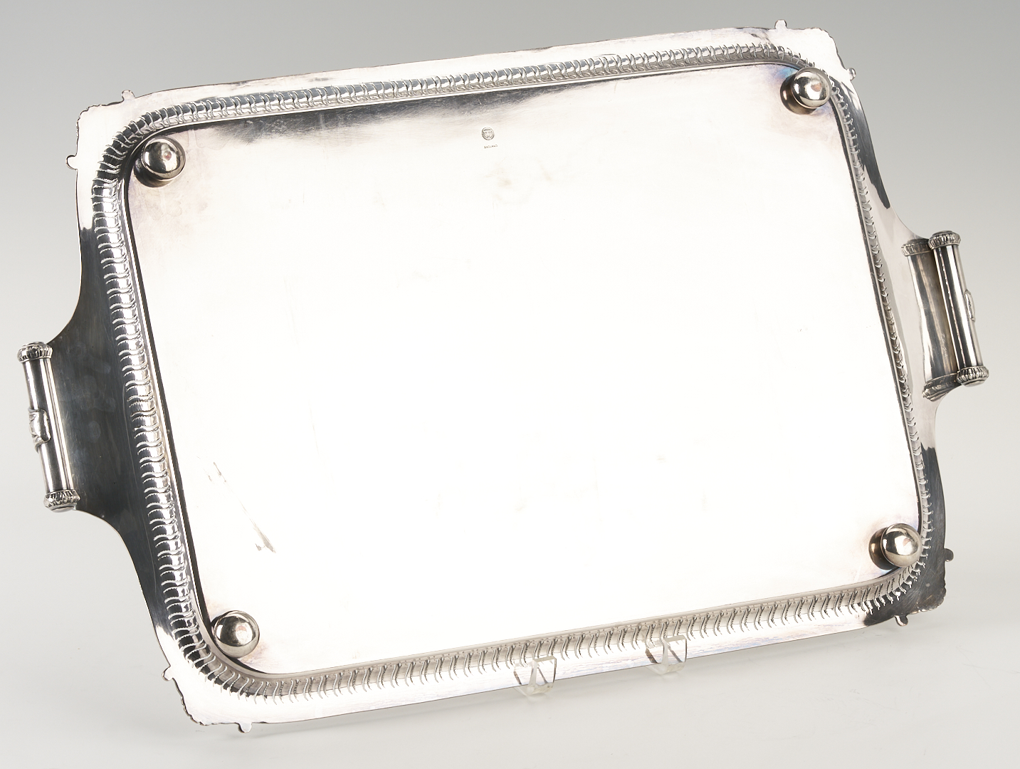 Lot 69: Antique English Sterling Silver 4 pc Tea set with s/p Tray