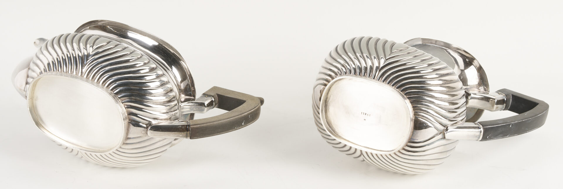 Lot 69: Antique English Sterling Silver 4 pc Tea set with s/p Tray