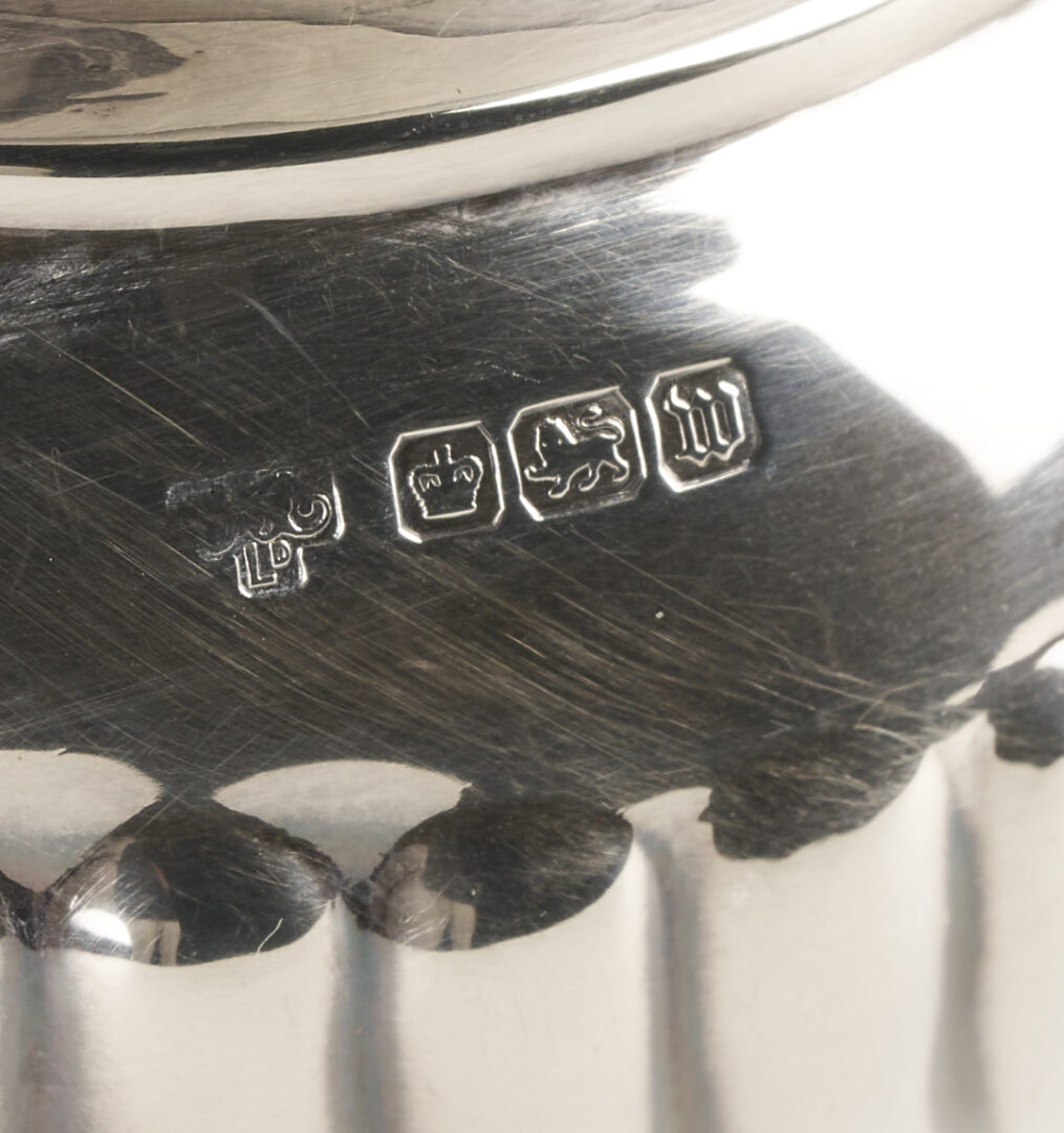 Lot 69: Antique English Sterling Silver 4 pc Tea set with s/p Tray