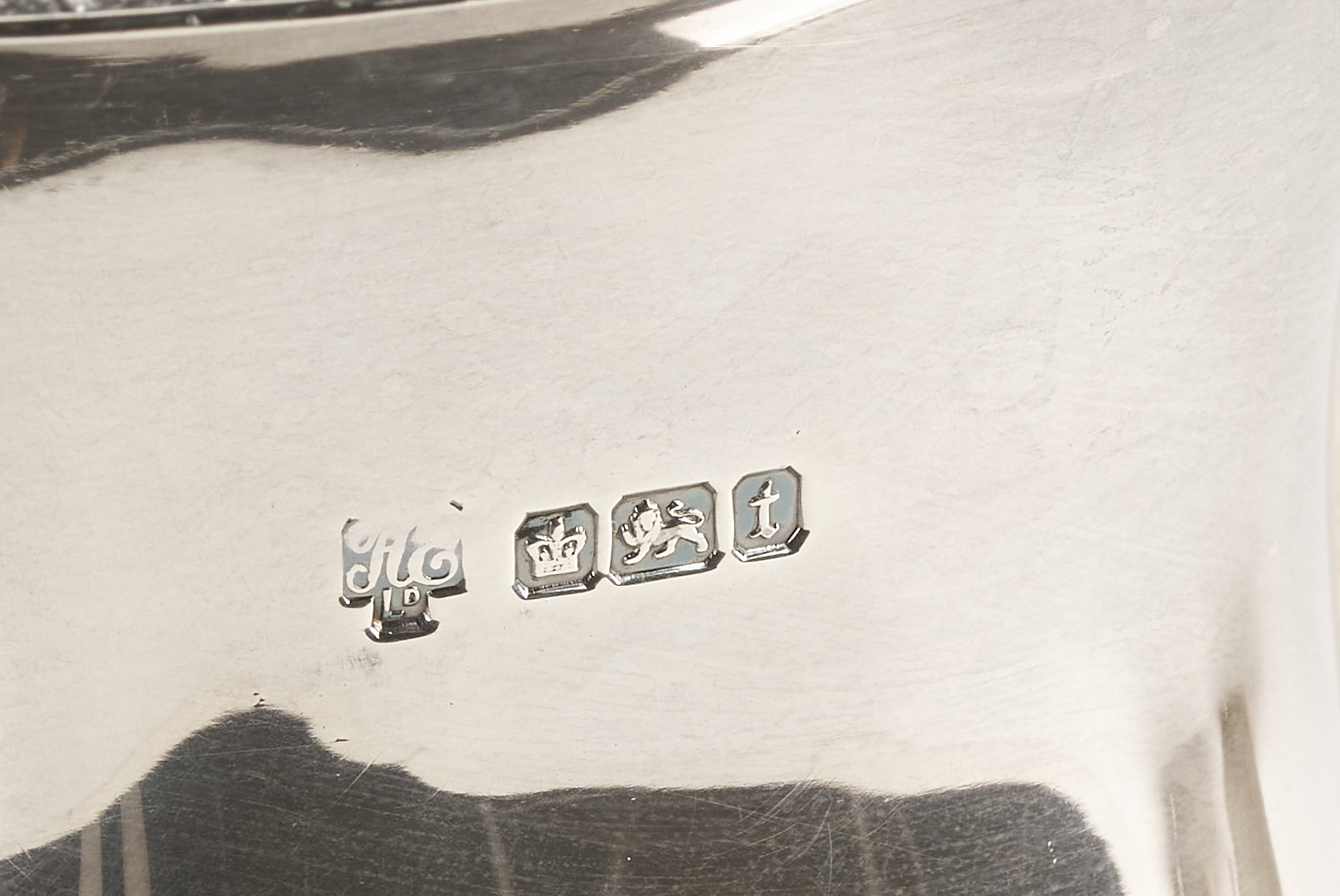 Lot 69: Antique English Sterling Silver 4 pc Tea set with s/p Tray