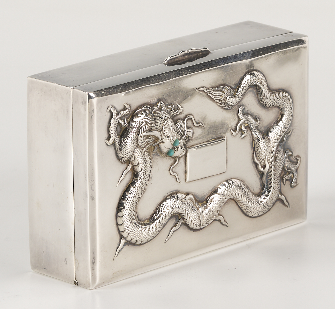 Lot 6: 3 Chinese Export Silver Dragon Boxes