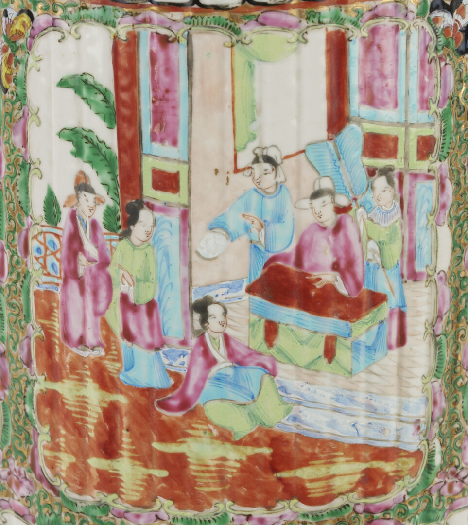 Lot 701: Chinese Rose Medallion Porcelain Umbrella Stand