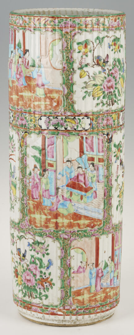 Lot 701: Chinese Rose Medallion Porcelain Umbrella Stand