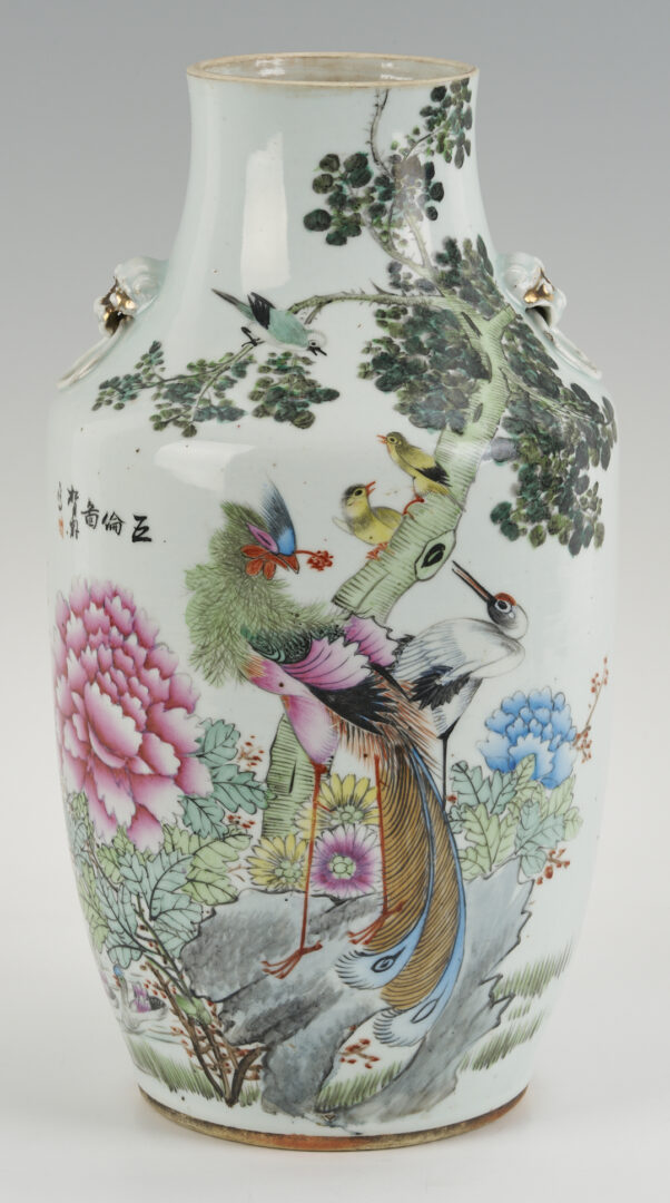 Lot 702: Chinese Famille Rose Porcelain Lamp