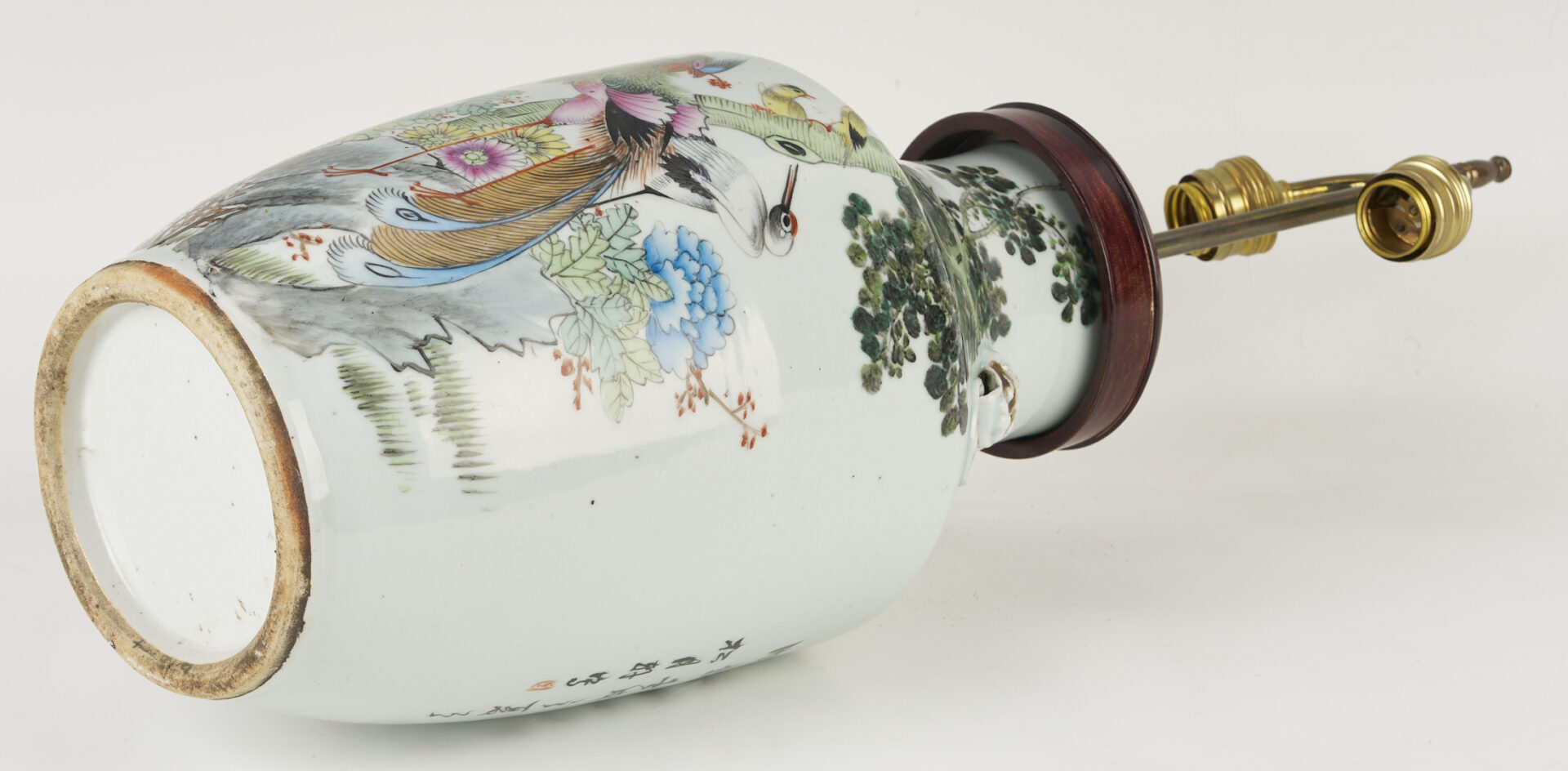Lot 702: Chinese Famille Rose Porcelain Lamp