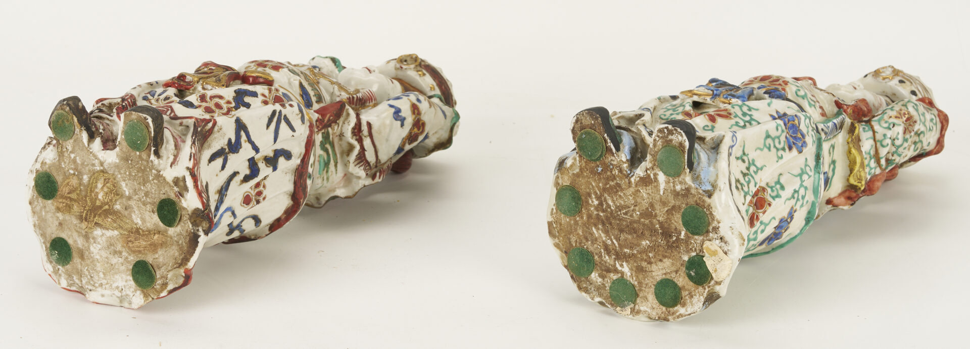 Lot 703: 2 Chinese Opera Dolls plus 2 Porcelain Figural Candlesticks