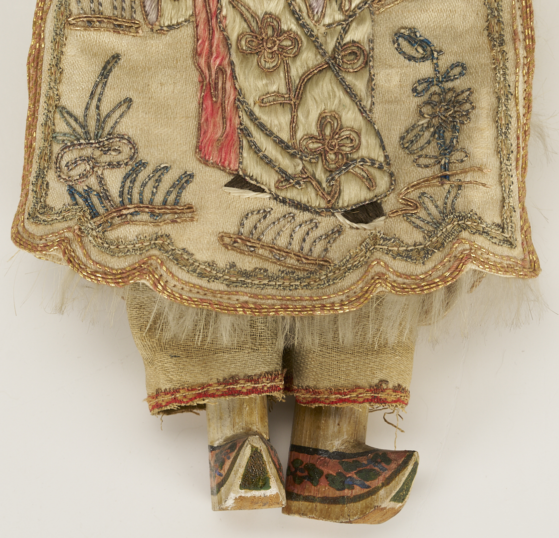 Lot 703: 2 Chinese Opera Dolls plus 2 Porcelain Figural Candlesticks