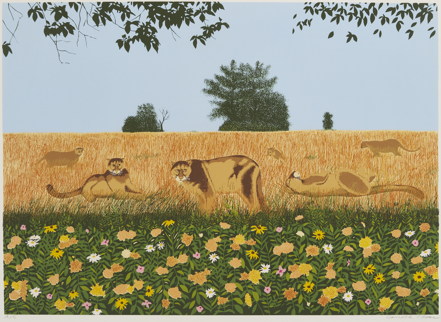 Lot 705: Carroll Cloar Signed Serigraph, Panther Bourne