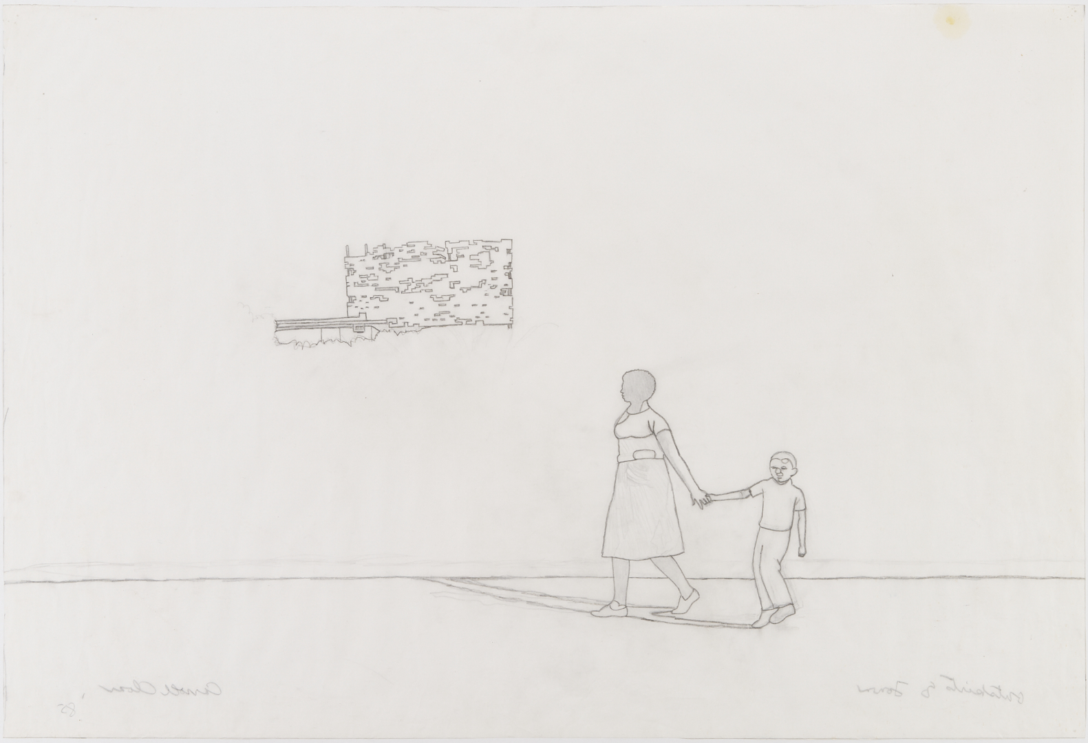 Lot 706: Carroll Cloar Drawing, Study for Outskirts of Town