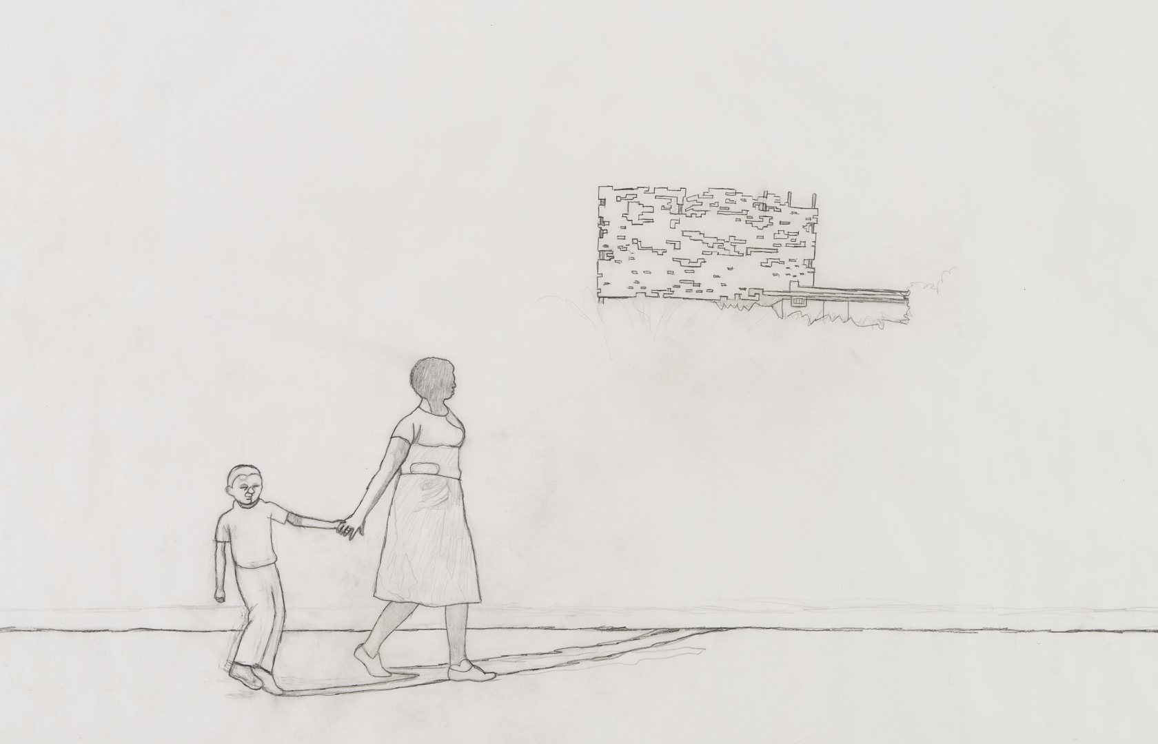 Lot 706: Carroll Cloar Drawing, Study for Outskirts of Town