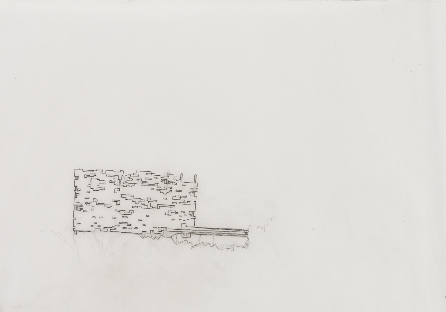 Lot 706: Carroll Cloar Drawing, Study for Outskirts of Town