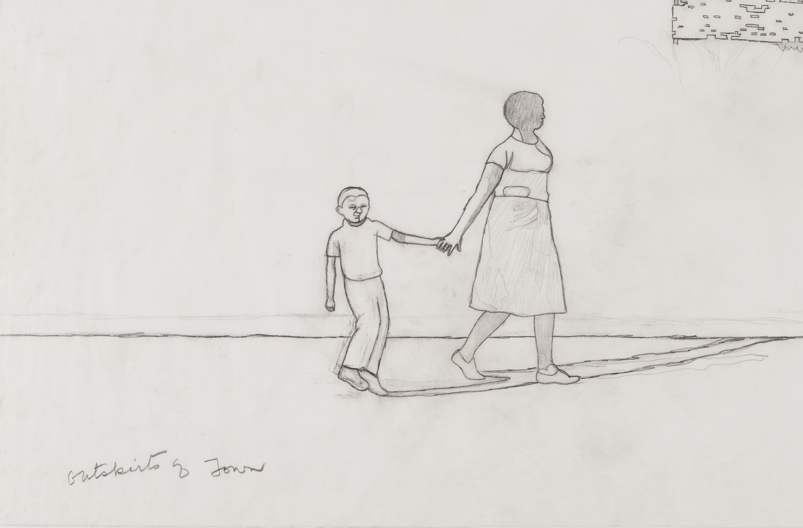 Lot 706: Carroll Cloar Drawing, Study for Outskirts of Town