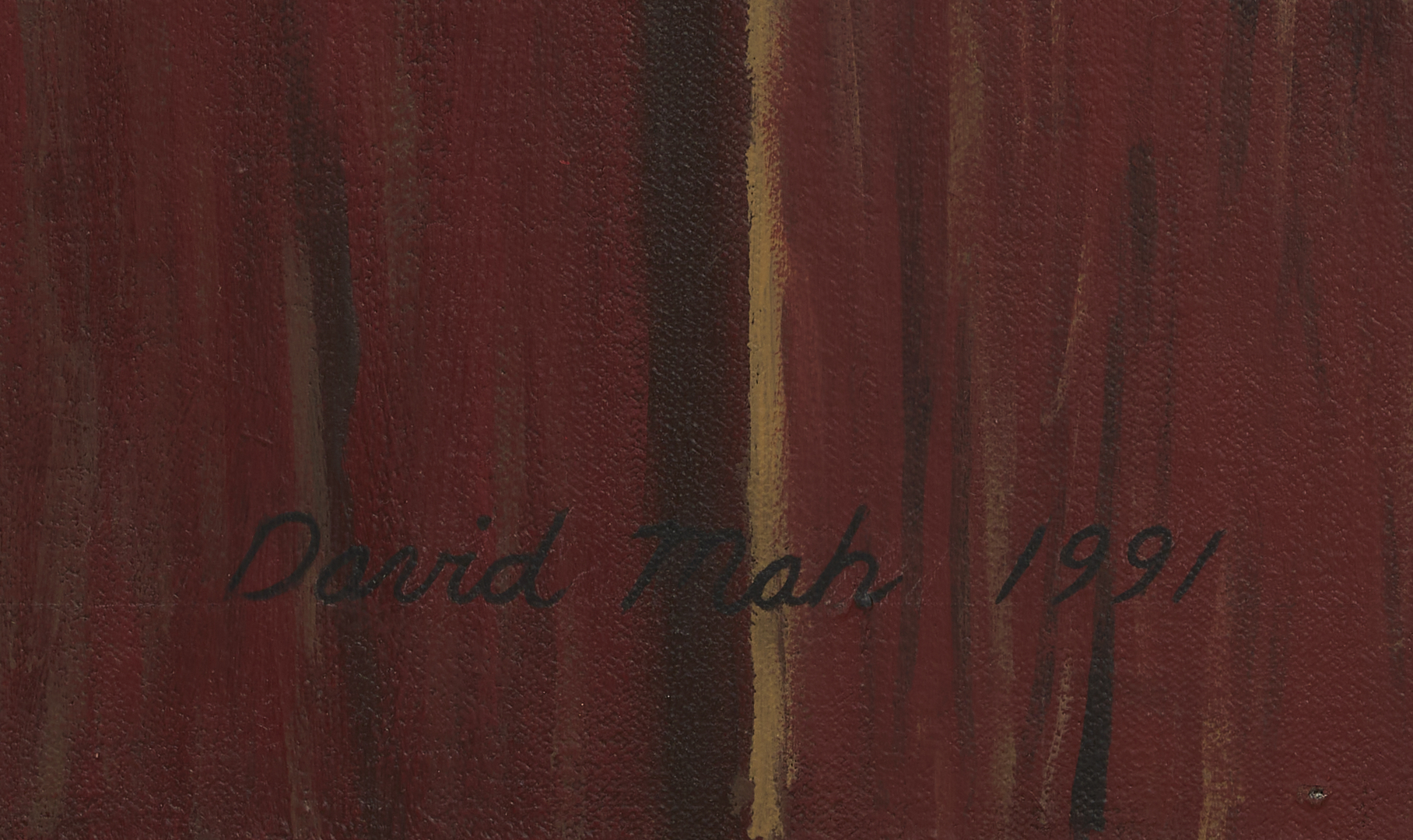 Lot 712: Large David Mah O/C Painting, Burning Barn