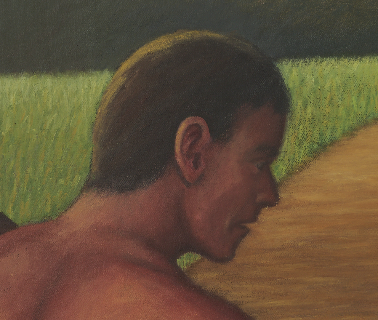 Lot 712: Large David Mah O/C Painting, Burning Barn