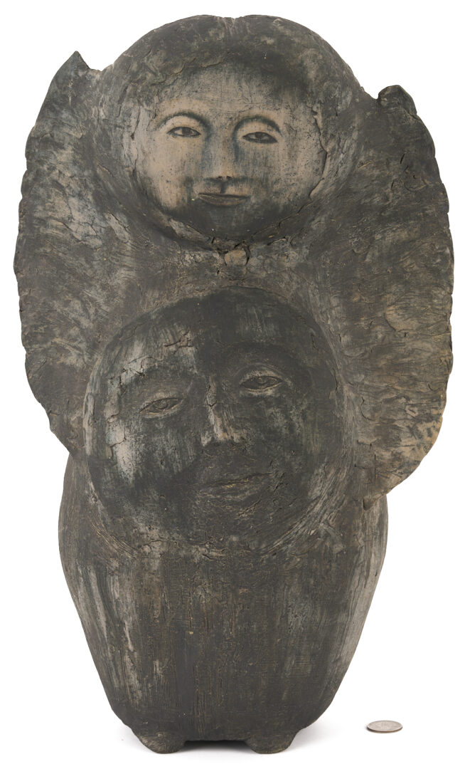 Lot 715: Olen Bryant Ceramic Guardian Angel Sculpture