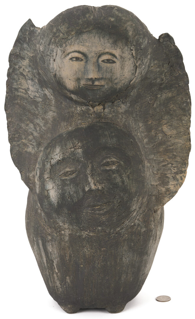 Lot 715: Olen Bryant Ceramic Guardian Angel Sculpture