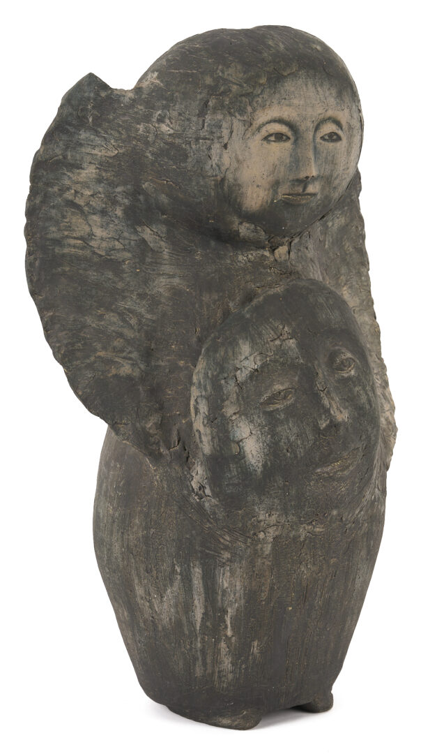 Lot 715: Olen Bryant Ceramic Guardian Angel Sculpture