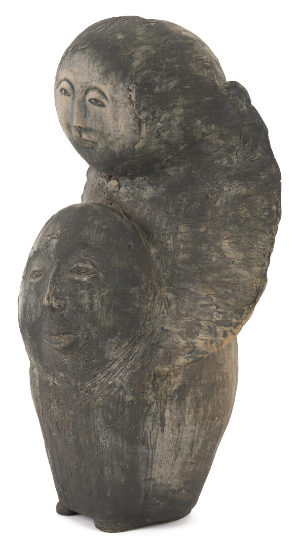 Lot 715: Olen Bryant Ceramic Guardian Angel Sculpture