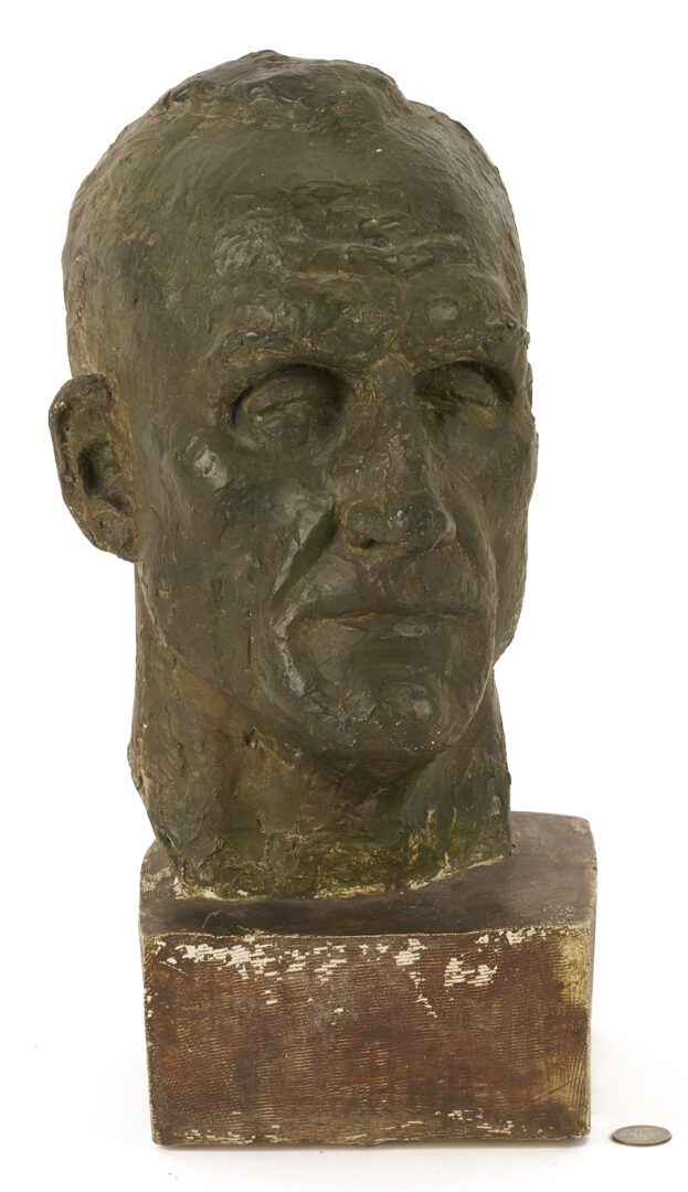 Lot 717: Puryear Mims Portrait Bust of Robert Penn Warren