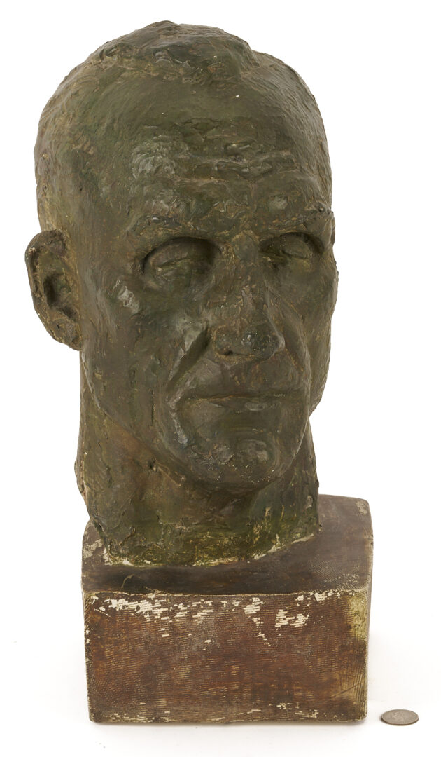Lot 717: Puryear Mims Portrait Bust of Robert Penn Warren