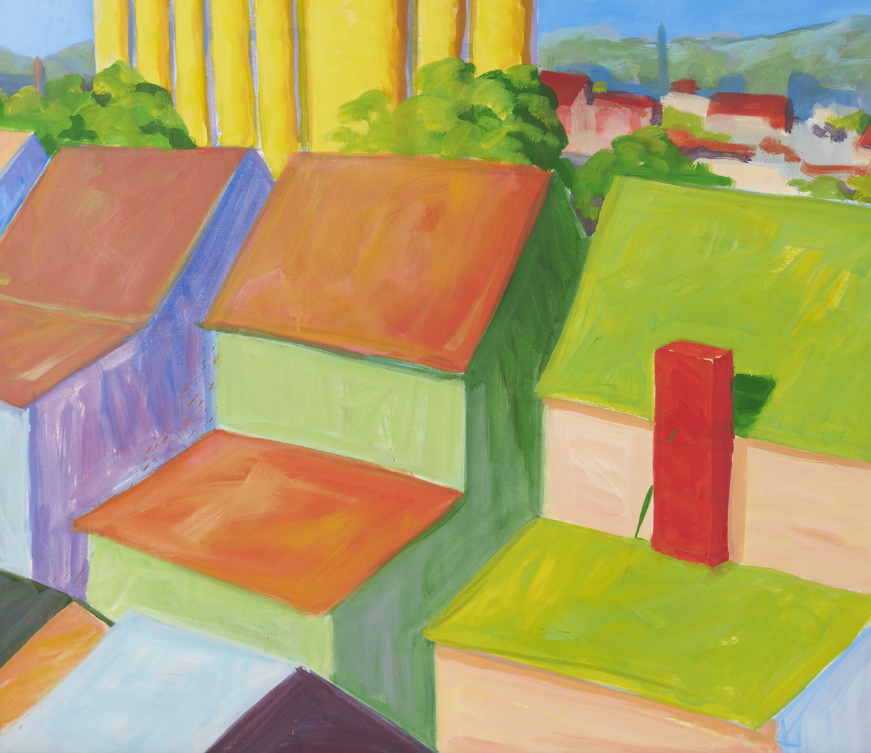 Lot 719: 2 Large Robert Stagg Louisville, KY O/B Cityscape Paintings